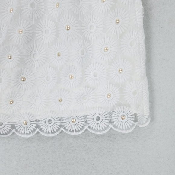 Lilly Pulitzer Dress Womens 12 Resort White Nicci Pinwheel Organza Floral Lace - Picture 5 of 16